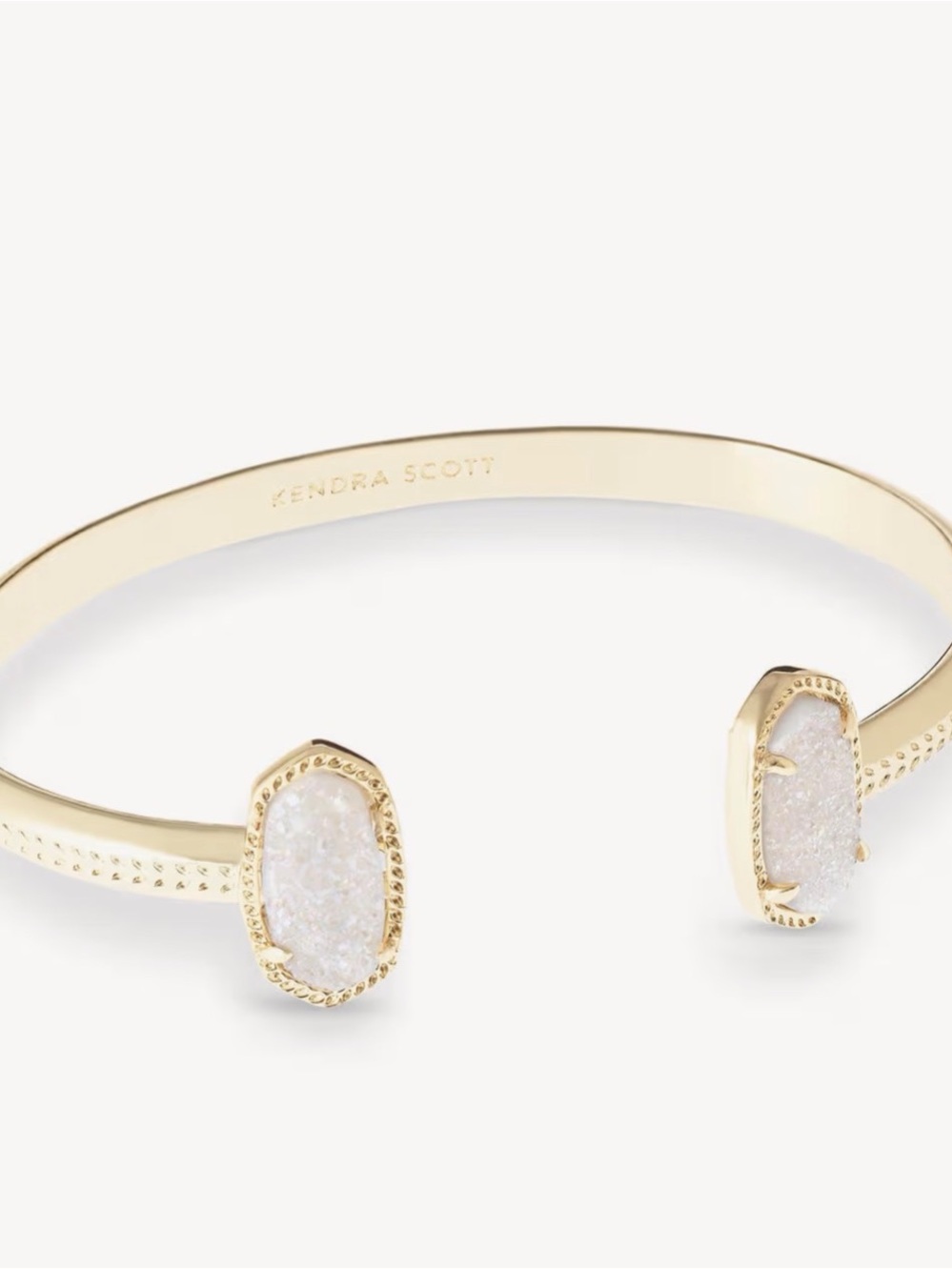 Kendra Scott Gold Open Cuff Bracelet with White Druzy Accents